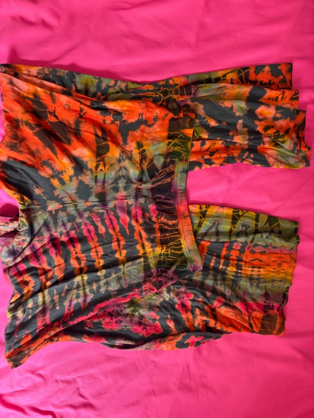 Wide Leg Tie-Dye Pants in Multicolor